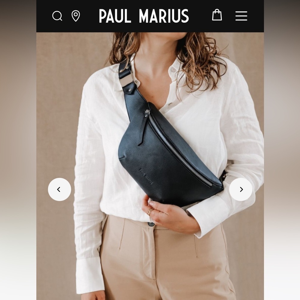 Paul Marius Labanane Black Leather Fanny Pack